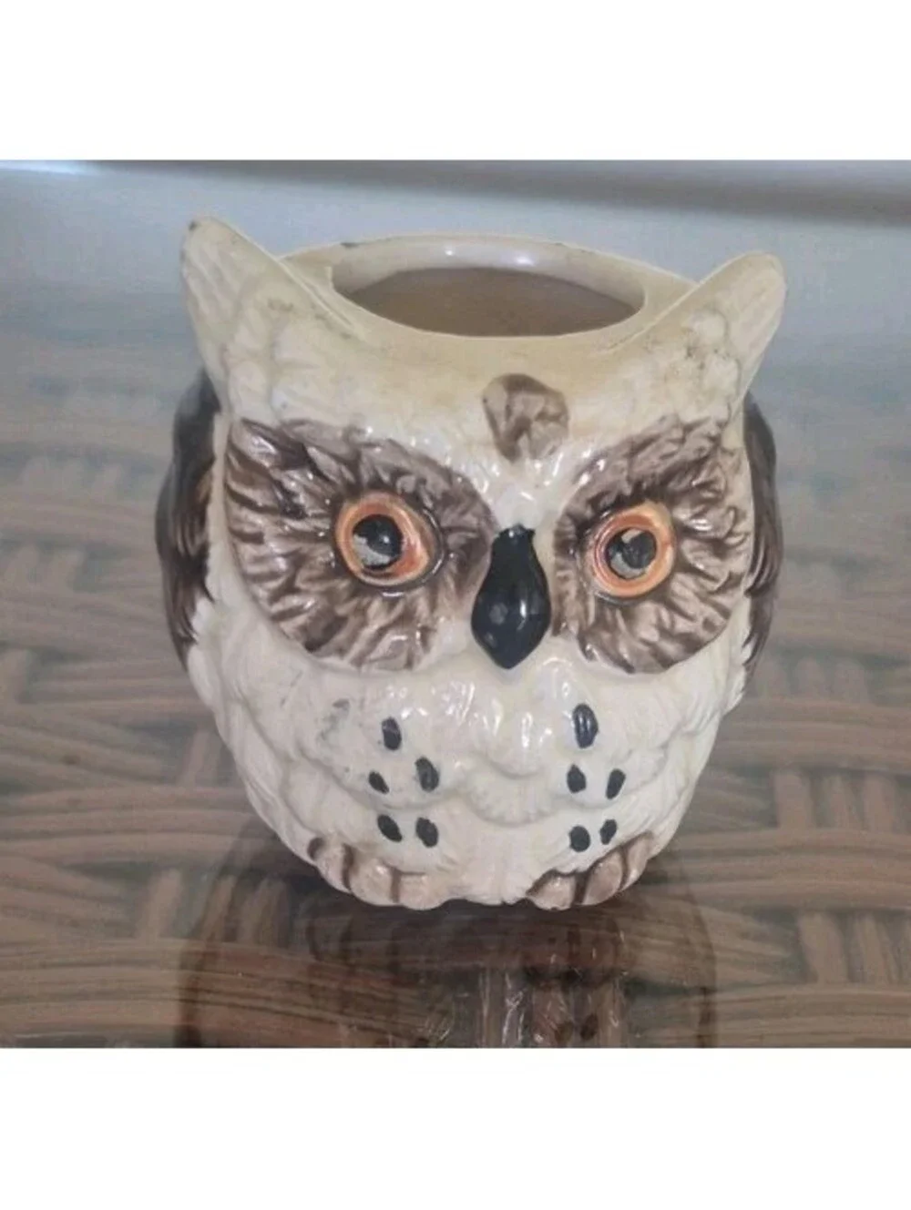 Vintage Ceramic Owl Toothpick Holder ~ MCM ~ Made in Japan ~ 2